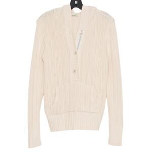 Old Navy Chunky Hoodie Sweater Cream Cottagecore Cozy Fall Cabin Y2K Large Cozy